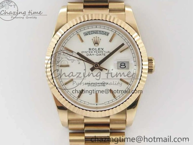 MiroTime 0117 MultiPurpose Day-Date 36 RG 128239 Bp Maker Best Edition White Dial on RG President Bracelet 3139